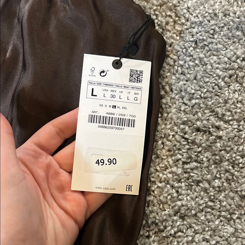 Sleek Brown Satin Pants - Picture 2 of 3